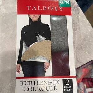 Talbots Black and Gray Turtleneck Sweater Duo